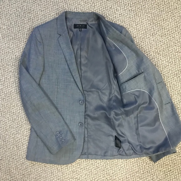 FOREVER 21 MEN Light Blue Gray Stylish Work Blazer - Picture 4 of 7